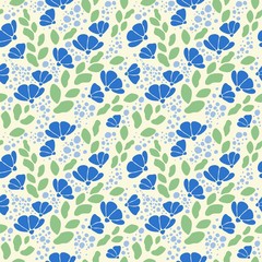 Fototapeta na wymiar Seamless floral pattern. Vector floral pattern with flowers and leaves.vector illustration. part 2