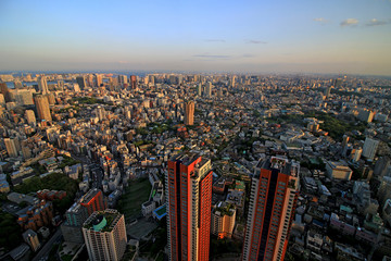 東京の住宅街を眺望