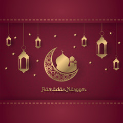 Ramadan kareem design background. vector illustration