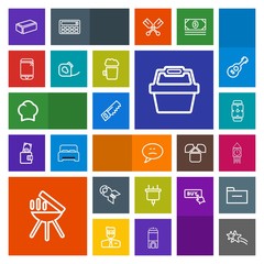 Modern, simple, colorful vector icon set with material, falling, chief, minute, building, hammer, weapon, war, clock, shiny, message, meat, hand, bbq, electricity, ben, watch, phone, store, food icons