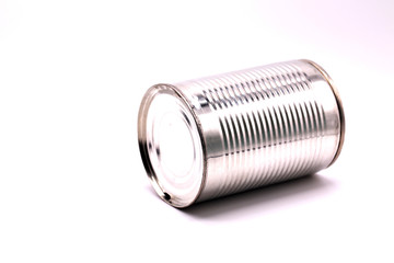 metal blank can on white background