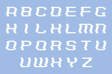 Glitch font letters alphabet vector illustration