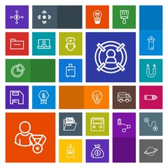 Modern, simple, colorful vector icon set with pole, energy, chart, business, electricity, paper, travel, field, profile, bag, weapon, science, space, finance, astronomy, concept, arrow, button icons