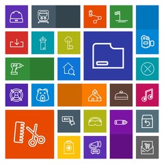 Modern, simple, colorful vector icon set with online, estate, hat, fashion, machine, construction, glasses, web, note, professional, architecture, music, retail, landmark, real, building, button icons