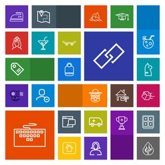Modern, simple, colorful vector icon set with emergency, car, chess, label, happy, package, shipment, iron, website, clothes, strategy, transportation, landscape, work, bag, communication, price icons