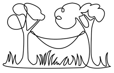 Picnic place one line drawing