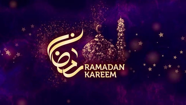 Ramadan Kareem Greetings with arabic calligraphy which means Ramadan	