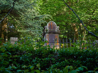 Remains of the English Cemetery at Monte Urgull. In this cemetery lie the English soldiers that died in the First Carlist War. San Sebastian. Basque Country, Guipuzcoa. Spain.