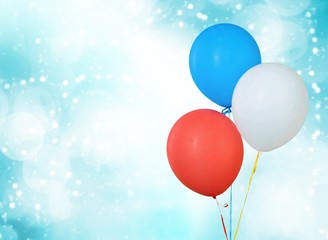 Colorful balloons with happy celebration party background