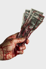 Bloody hand concept
