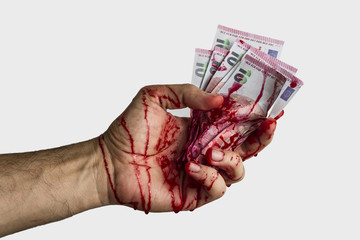 Bloody hand concept