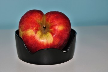 Apple from above isolated on white background.