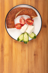 Turkish breakfast with simit and tea