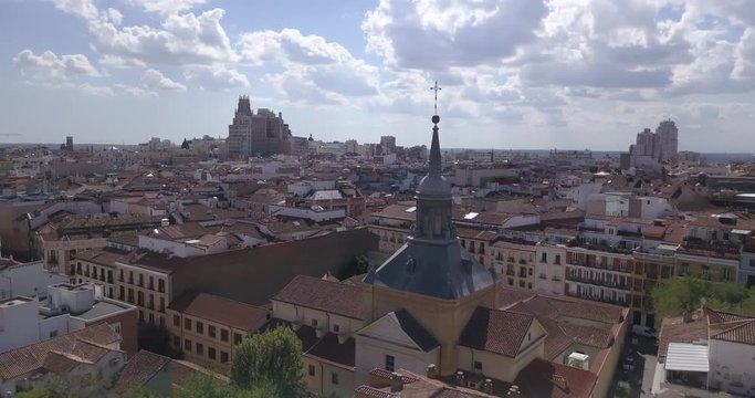 Madrid Skyline Drone View