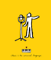 음악회 포스터 / 손으로 그린 음악 일러스트