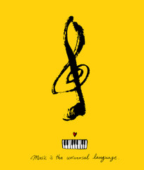 음악회 포스터 / 손으로 그린 음악 일러스트