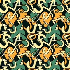 colored abstract seamless pattern in graffiti style quality vector illustration for your design