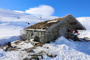 Stone cabin on Tosenfjellet in Northern Norway