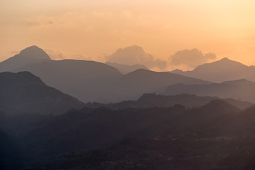 Tuscan Mountains at Sunset