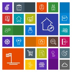 Modern, simple, colorful vector icon set with tool, shop, baja, retail, exit, building, power, team, paper, office, home, technology, worker, staff, contact, explosion, medicine, door, real icons