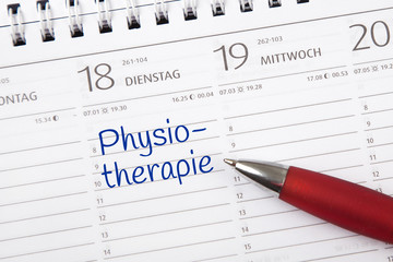 Eintrag im Kalender: Physiotherapie