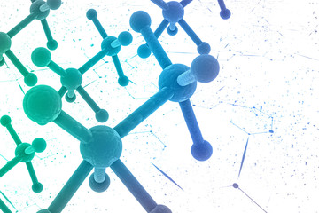 3d illustration of molecule model. Science background with molecule
