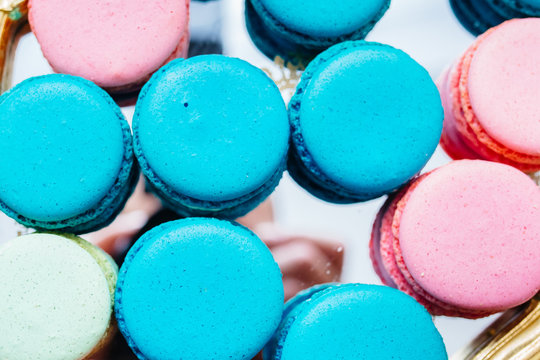 Wedding candy bar, beautiful and tasty cakes, macarons