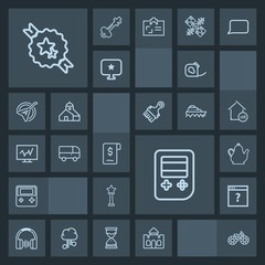 Modern, simple, dark vector icon set with tower, electrical, sign, building, friction, castle, tape, bus, web, transportation, success, music, audio, stereo, sale, medical, doctor, business, tea icons