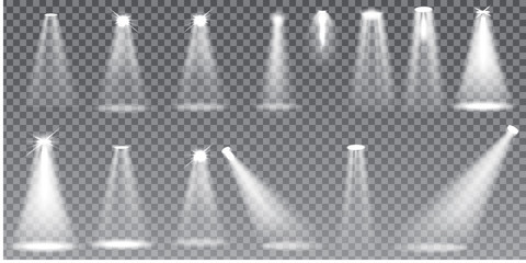 Set Scene illumination , special light effects isolated on transparent background.
