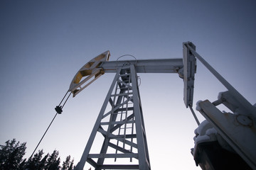 Oil rig, oil swing, oil extraction in Siberia