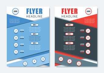 Business Modern Brochure Template. Minimalist Clean Flyer Leaflet Cover Magazine Layout Design in A4 Size with Dinamic Shape. Vector Illustration