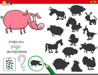 shadows game with pigs characters