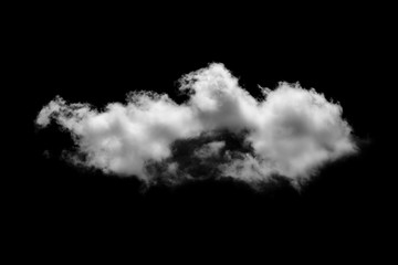 White cloud isolated on a black background realistic cloud