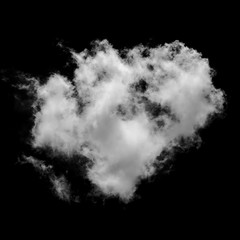 White cloud isolated on a black background realistic cloud