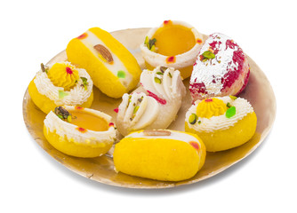 Indian Traditional Bengali Sweet Food Also Know as Bangla Sweet or Bengali Dessert isolated on White Background