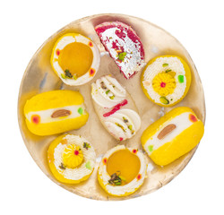 Indian Traditional Bengali Sweet Food Also Know as Bangla Sweet or Bengali Dessert isolated on White Background