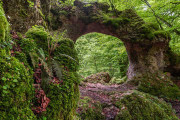 Natural arches of Zalamportillo, Entzia mountain range, Alava, Spain