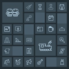Modern, simple, dark vector icon set with internet, web, account, pen, holiday, fight, ribbon, box, sign, equipment, housework, online, guitar, boat, credit, laundry, boxing, paddle, water, list icons