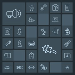 Modern, simple, dark vector icon set with bubble, profile, musical, real, chess, safety, ocean, video, camera, speech, file, yacht, sign, message, folder, boat, transportation, falling, property icons