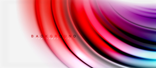 Blurred fluid colors background, abstract waves lines, vector illustration