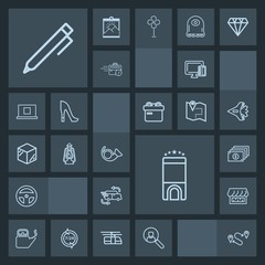 Modern, simple, dark vector icon set with business, point, delivery, white, hotel, education, shop, internet, map, equipment, kettle, fast, currency, money, credit, travel, pen, shopping, room icons