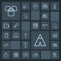 Modern, simple, dark vector icon set with transportation, camp, bbq, investment, shipping, coin, fashion, bank, business, grill, tshirt, crash, lorry, location, glass, truck, transport, cap, sky icons