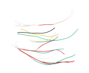 cut insulated cable, wire isolated on white background