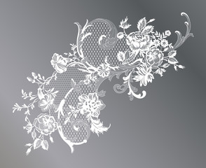 lace flowers decoration element - obrazy, fototapety, plakaty