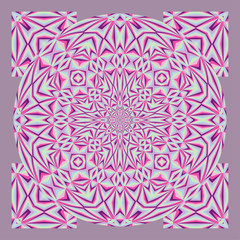 Colorful geometric shawl, scarf pattern. Vector abstract background for textile, surface, print design.