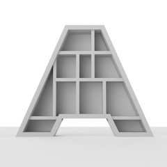 Shelf Letter Concept. 3D rendering