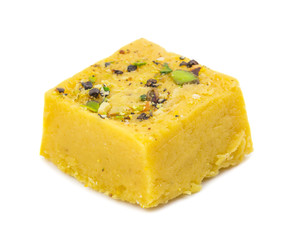Indian Sweet Piece on White Background