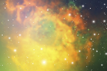 Elegant universe scientific outer space wallpaper. Cosmic light colorful nebula vector background for astronomy or astrology related art.