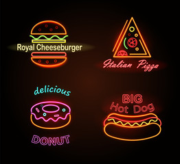Royal Cheeseburger and Donut Vector Illustration