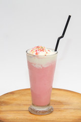 milkshake on a wooden table